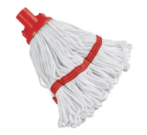 Red Washable Socket Mop with String Band
